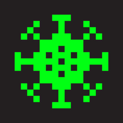 Covid 19(Coronavirus) Pixelated Vector Icon