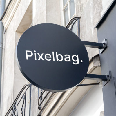 Round Signboard Logo Mockup Free Download