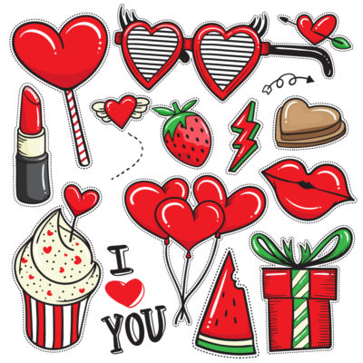 Valentine's Day Elements Collection Free Vector