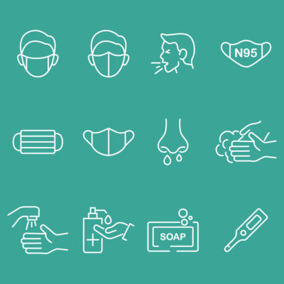 Coronavirus (Covid 19) Vector Line Icon Set
