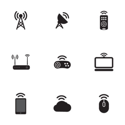 WiFi Devices Vector Icon Set (SVG, PDF, EPS, AI)