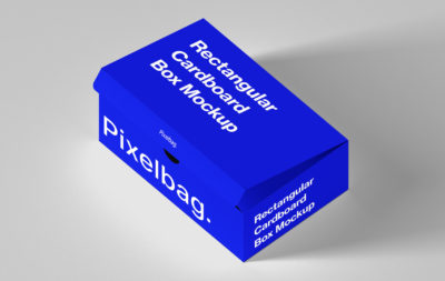 Rectangular Cardboard Box Mockup