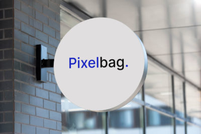 Round Signboard Logo Mockup #2
