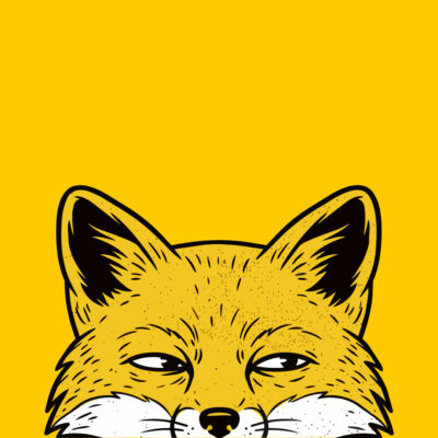 Funny Fox Face Vector Illustration (AI, PDF, EPS)