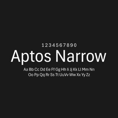 Aptos Narrow Font Family Free Download