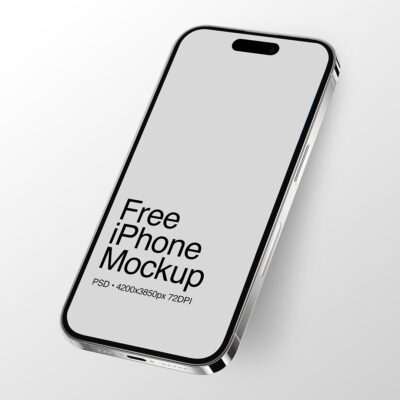Floating Angled iPhone Mockup PSD Free Download