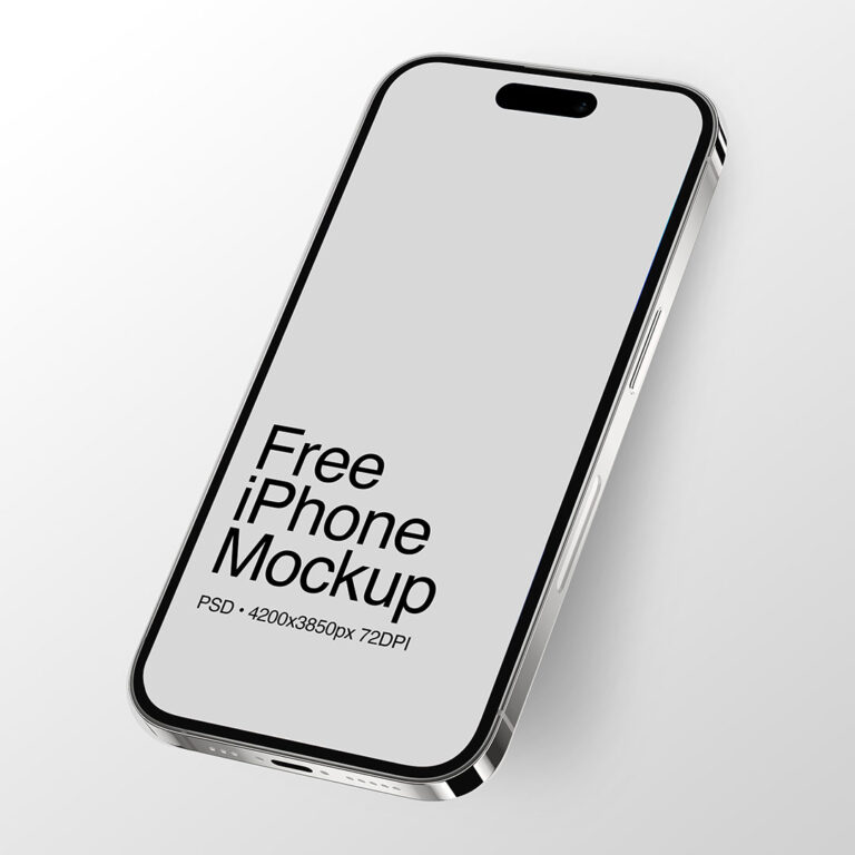 Floating Angled iPhone Mockup PSD Free Download