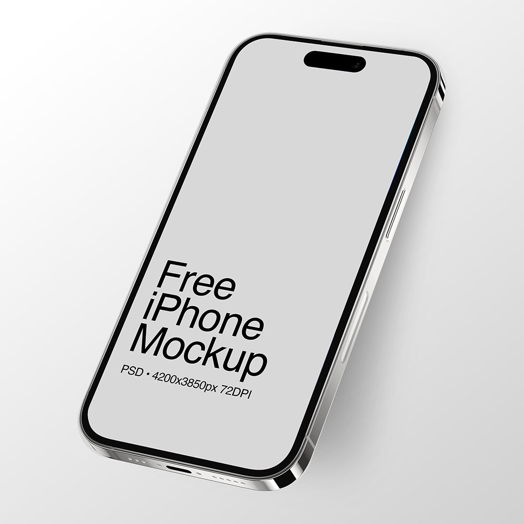 Floating Angled iPhone Mockup PSD Free Download