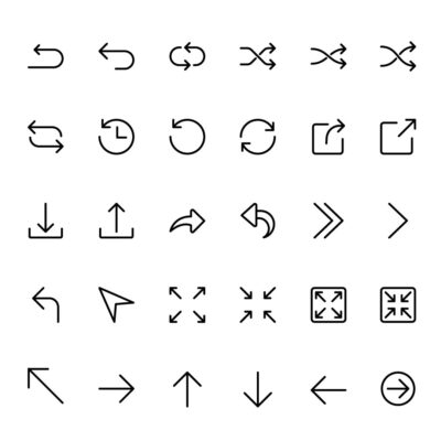 Minimal Arrow Line Icons Vector Set EPS Free Download