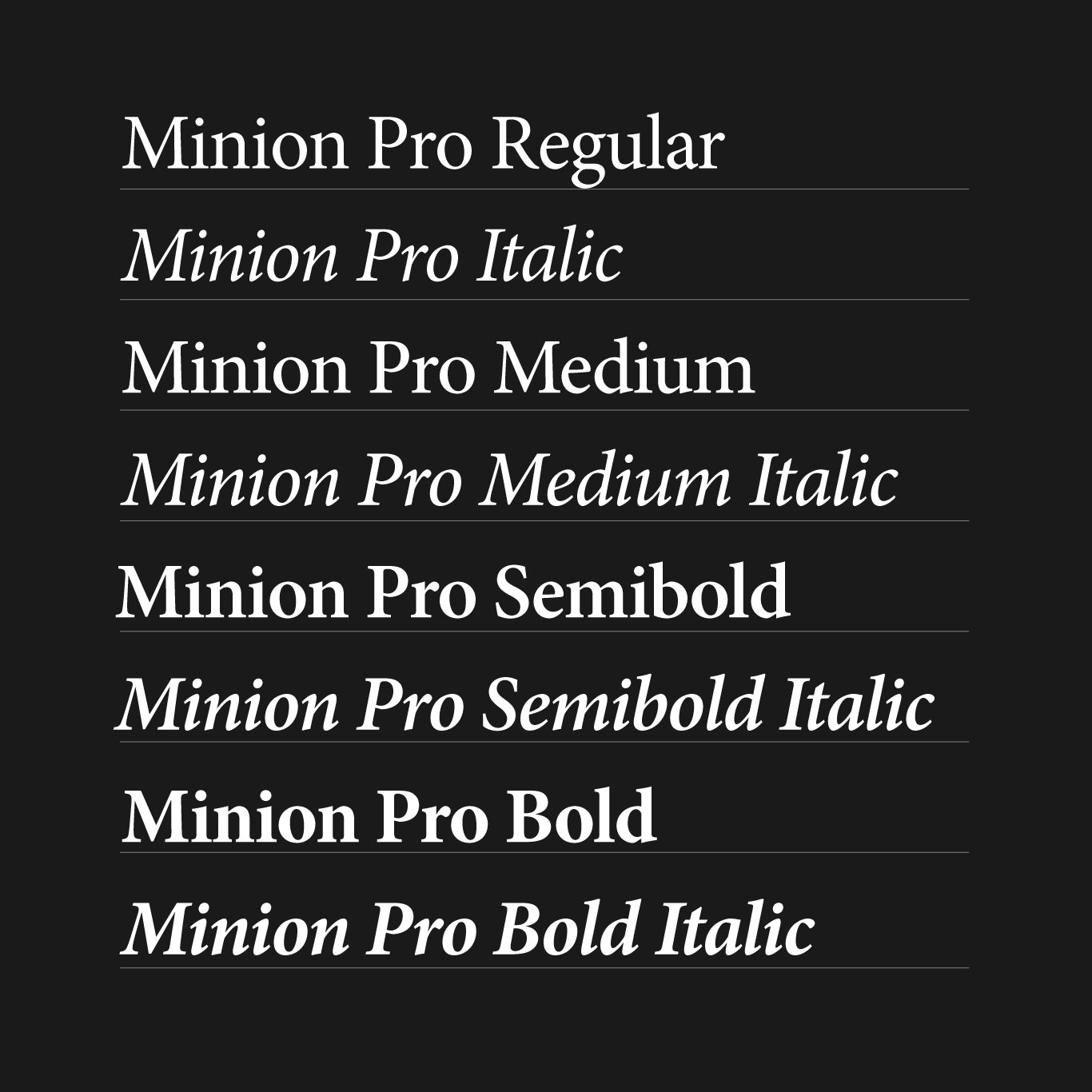 Minion Pro Font Family Free Download