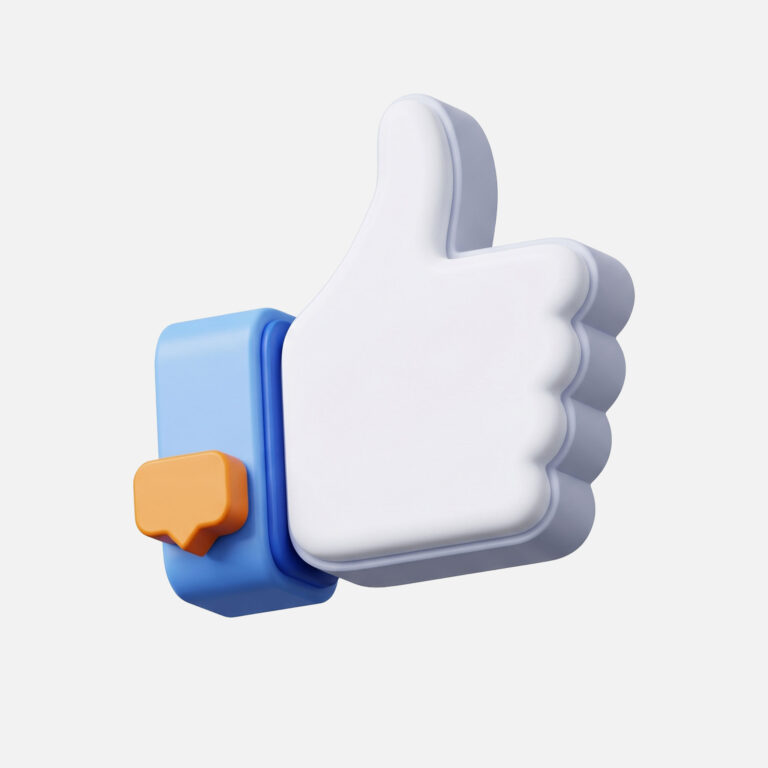 3D Like Thumb Up Illustration PNG Free Download