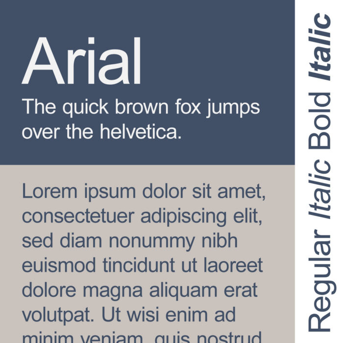Arial font preview