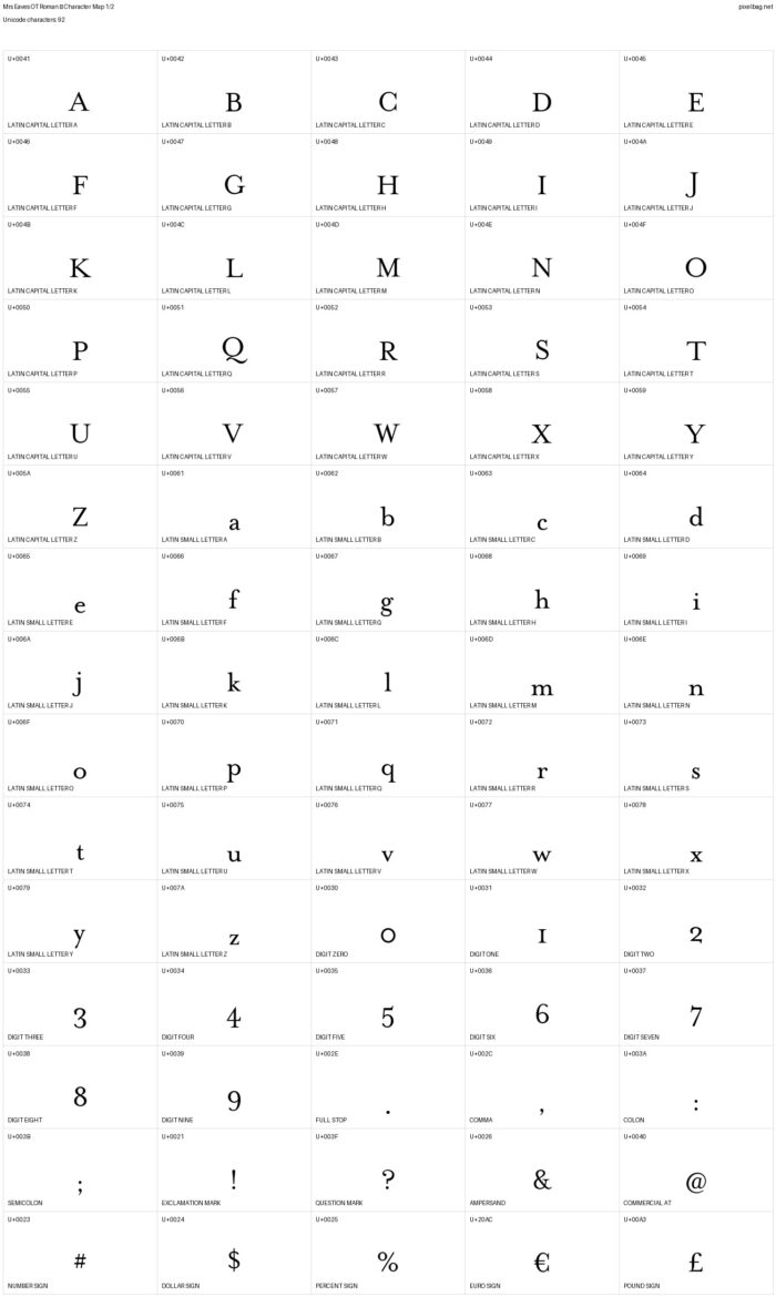 Mrs Eaves Font Family Free Download
