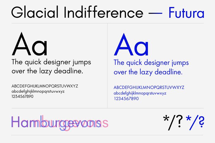Glacial Indifference vs Futura comparison