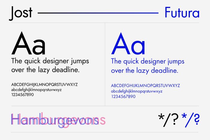 Jost vs Futura comparison