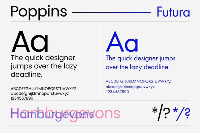 Poppins vs Futura comparison